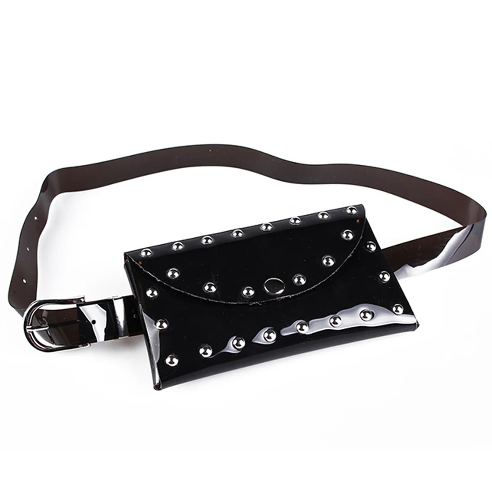 black patent leather fanny pack