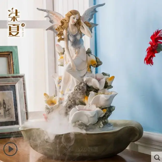 

European TV cabinet living room decorations water fountain ornaments housewarming gifts