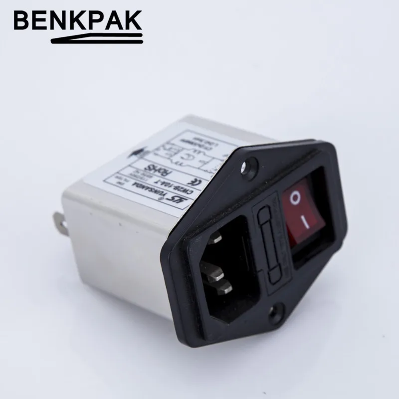 

10A EMI filter with lamp rocker switch & socket Connector CW2B-10A-T