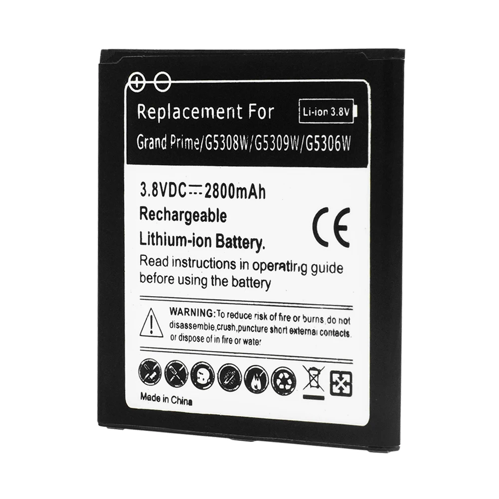 Премиум 62x57x5 мм 3 8 V 2800mAh литий ионный аккумулятор для Samsung Galaxy Grand Prime