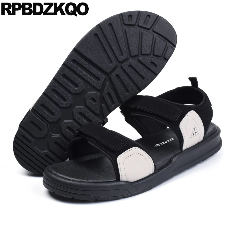 

Casual Italian Flat Platform Sport Large Size Waterproof Breathable Shoes Outdoor Water Men Sandals Leather Summer 45 Black 2018