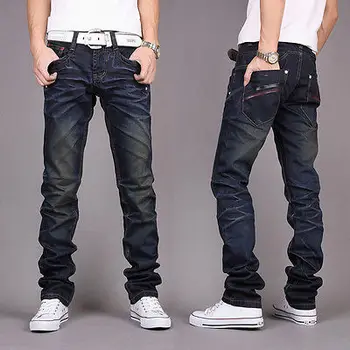 

New Fashion Jeans Men's Straight Slim Casual Pants Denim Jean Pants Skinny Trousers