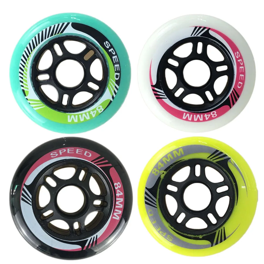 8 pcs/set 83A84A Inline Skate Wheels 84mm*24mm Professional Speed Free