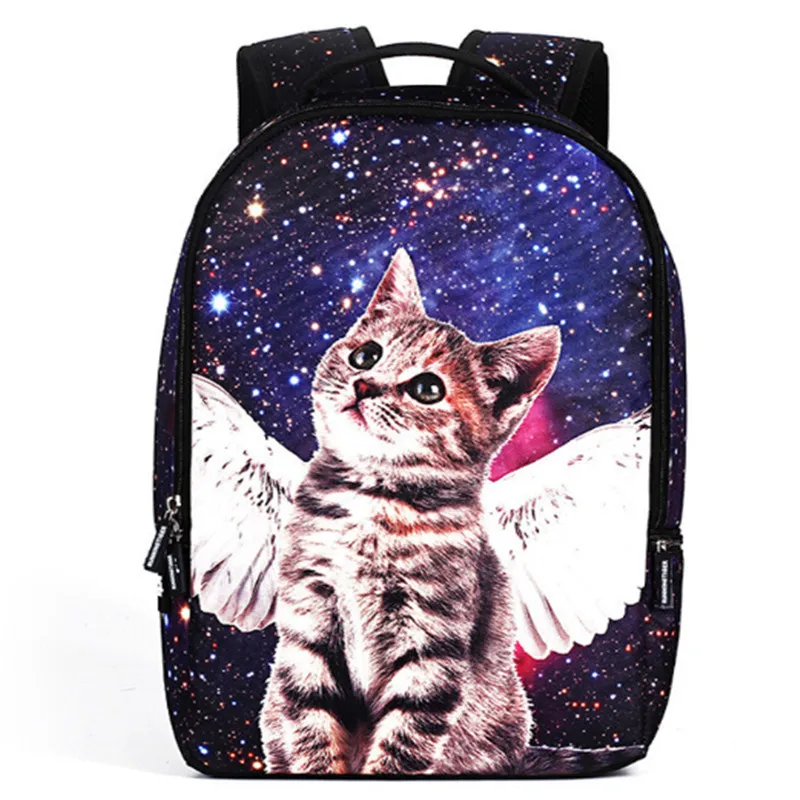 

Trend personality 3D printing angel star cat student bag computer bag handbag decompression zipper backpack