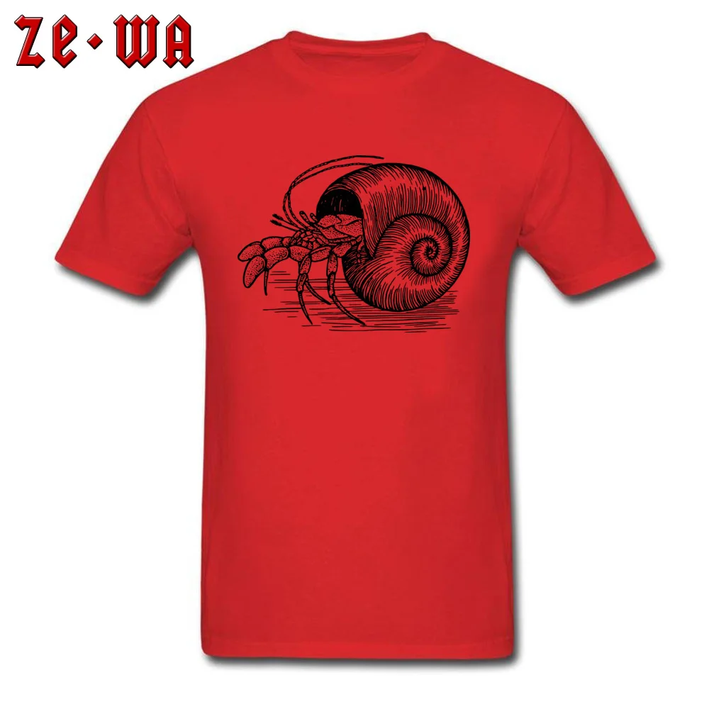 crab 153036 Normal Short Sleeve Tops T Shirt Fall Crewneck 100% Cotton Fabric Men's T-shirts Normal Tee-Shirt Hip Hop crab 153036 red