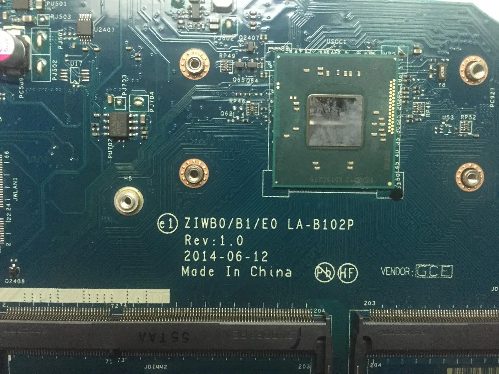 Новая материнская плата ZIWB0/B1/E0 для ноутбука Lenovo LA B102P N2830 N2840 CPU (без разъема