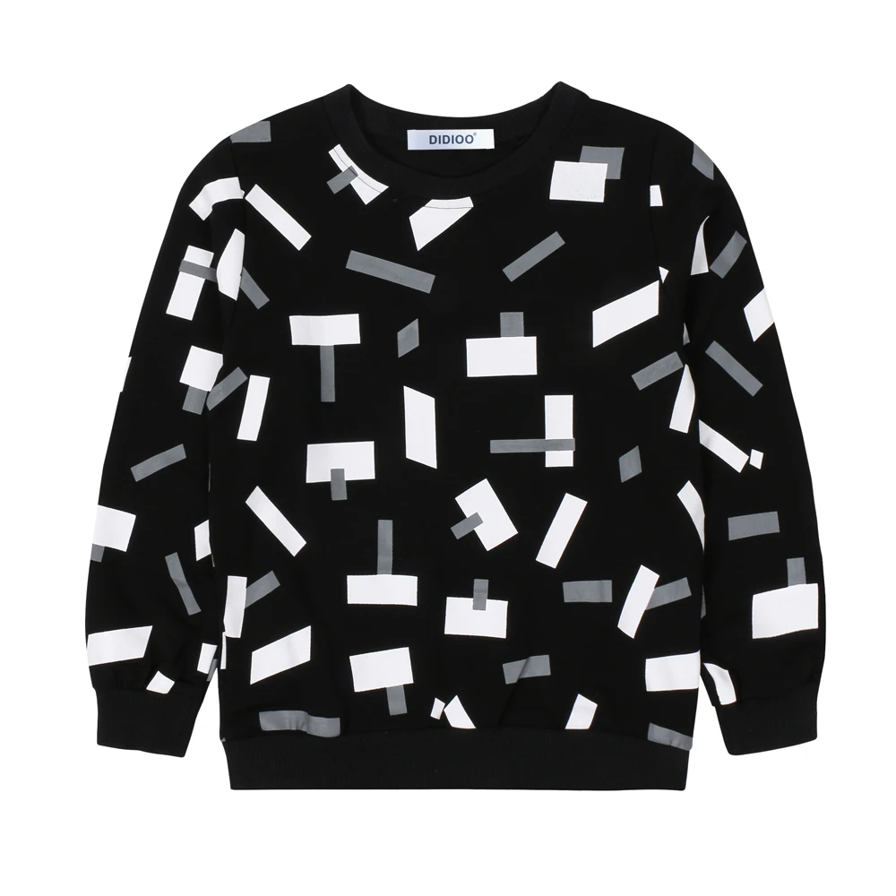 

Teenage Boys Tees Cotton Print Thick T-Shirts For Boys School Uniforms Autumn O-Neck Pullover Tops For Children Spring Clothes