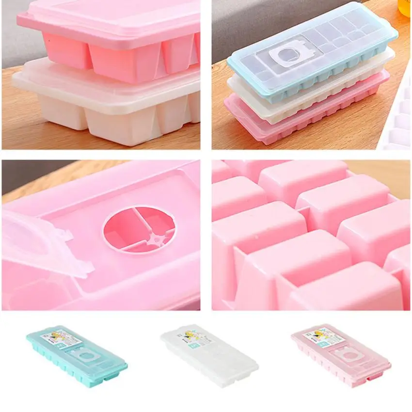 

House Lc New 16 Cavity Ice Cube Tray Box With Lid Cover Drink Jelly Freezer Mold Mould Maker 17Aug29 hot sale