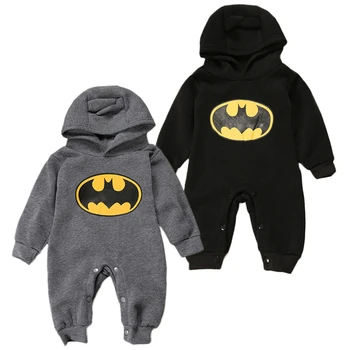 

Baby Explosion Models Hooded Batman Printing Long Sleeve Cotton Rompers Jumpsuit Outfit Children Clothes
