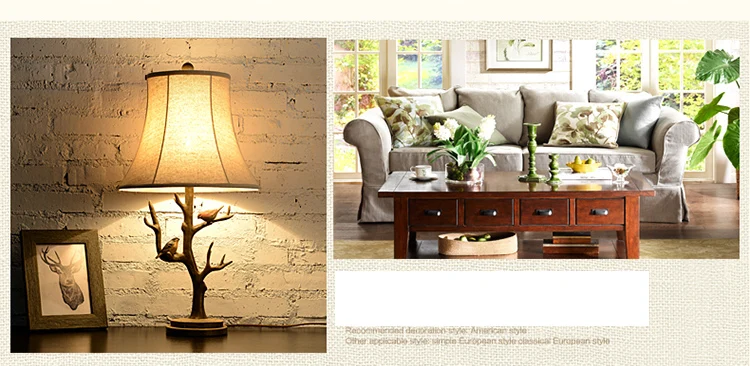Настольная лампа в европейском стиле для гостиной, классическая мебель с птицей, роскошный диван, настольная лампа для дома