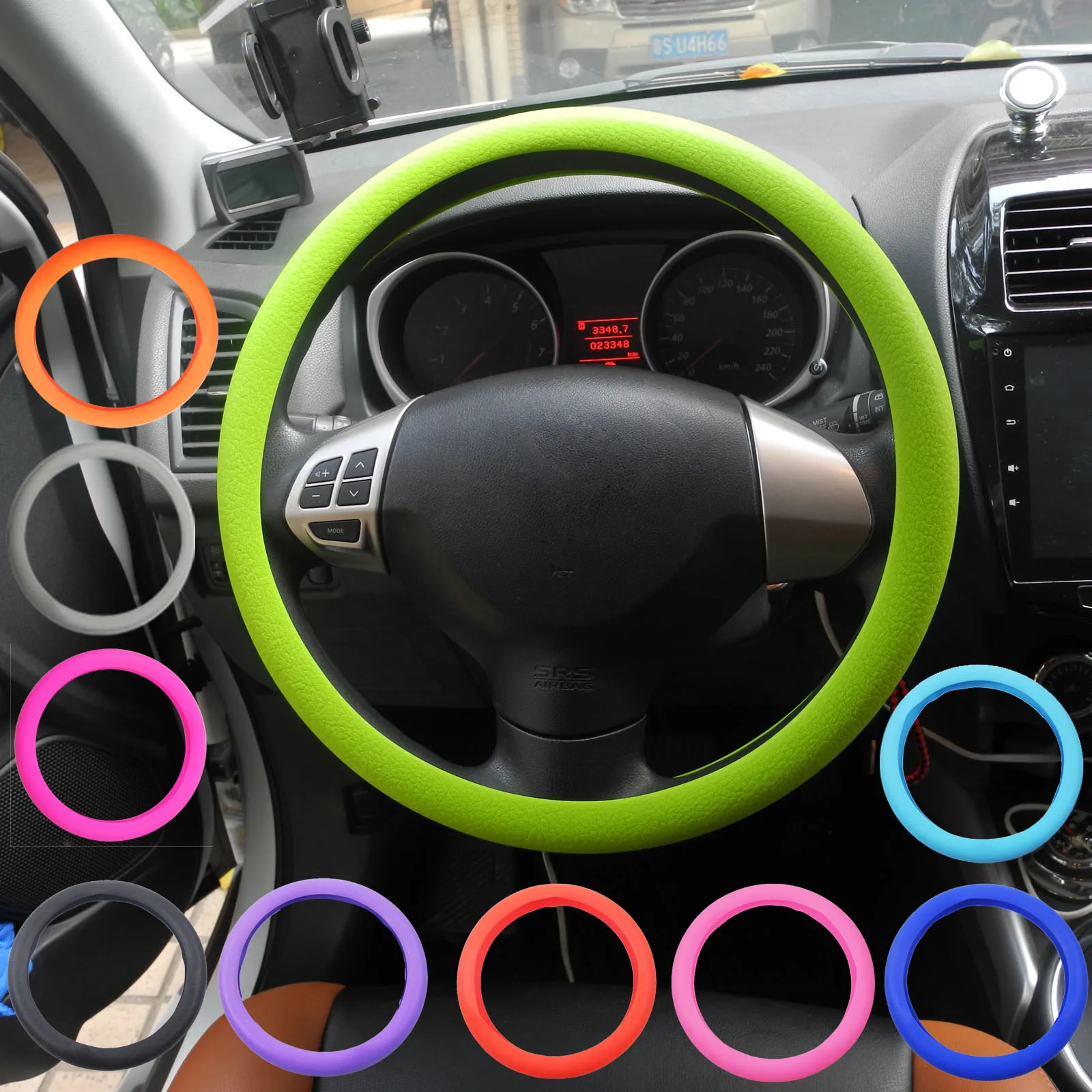 

jingyuqin Steering Wheel Cover Shell Skidproof Odorless For KIA Hyundai Peugeot Citroen VW Renault Toyota Benz Audi Nissan