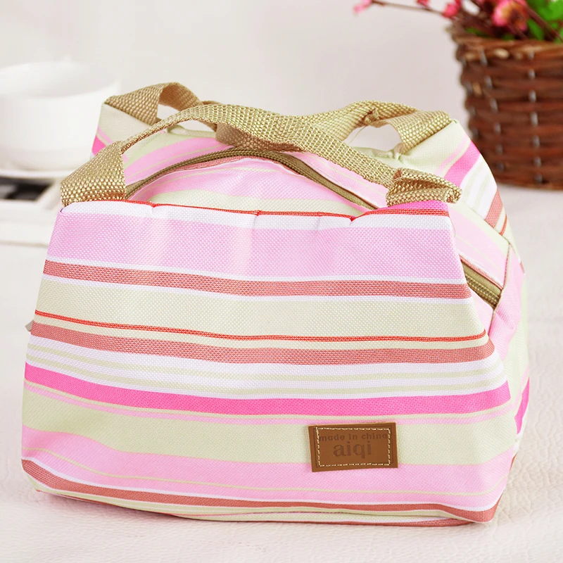 WENYUJH цветные полосатые сумки-тоут, изолированная сумка для обеда, Термосумка-холодильник для пикника, сумка для обеда для женщин, девушек, детей, marmita