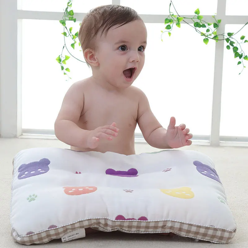 Soft Gauze Baby Pillow Comfortable Long-staple Cotton Pillow For Newborns Baby Sleep Headrest Breathable Infant Kids Pillow