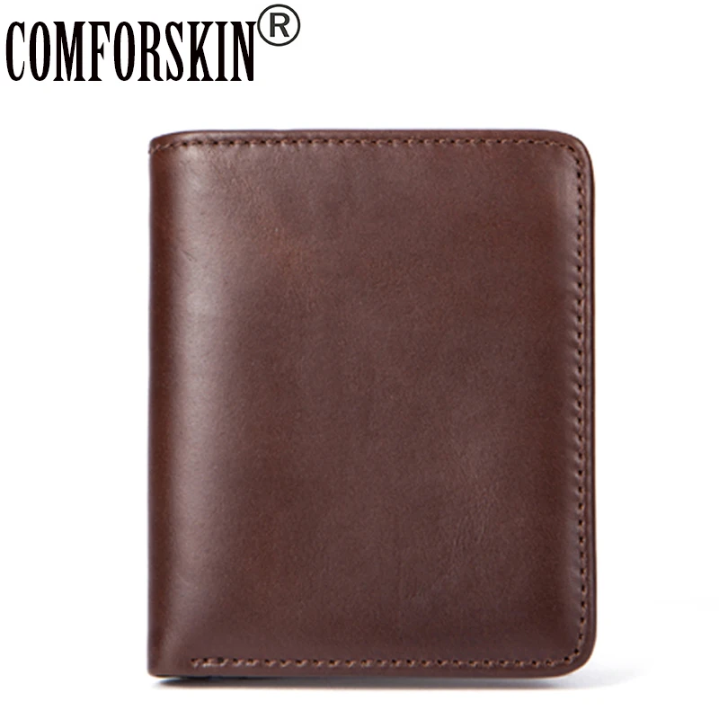 Новое поступление винтажные тонкие мужские кошельки COMFORSKIN двойного сложения в
