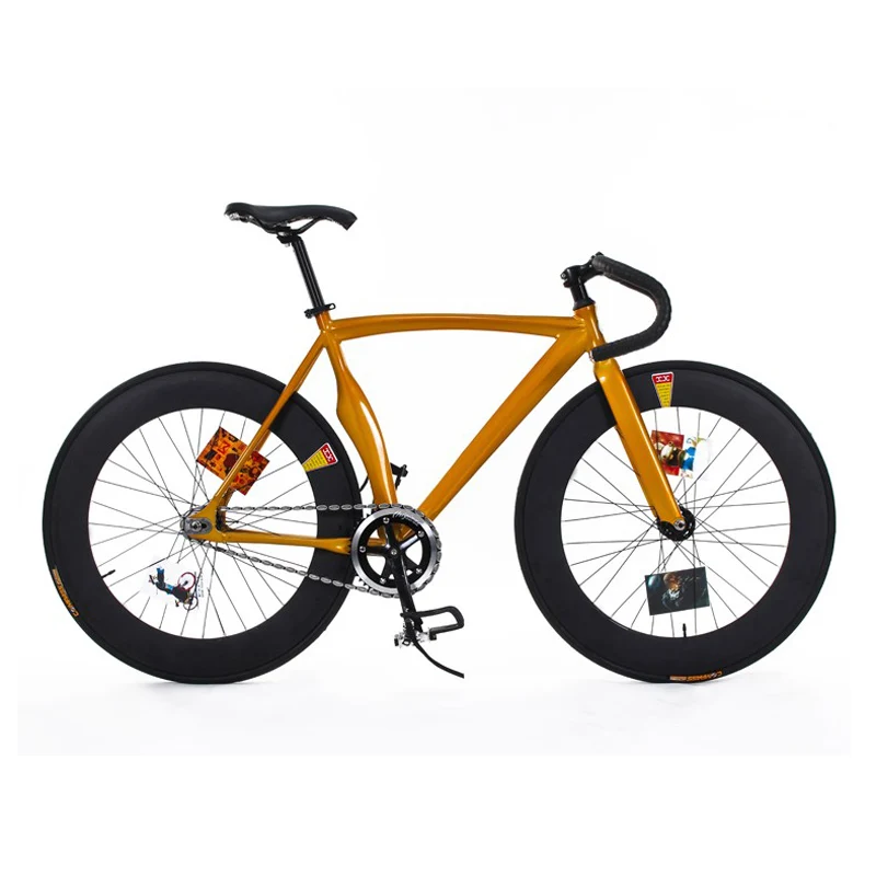 Cheap 70mm rear and front wheel  Fixed Gear Bike Fixie frame 53cm  DIY 700C  Aluminum alloy Bike Track Bike Bicyclebike 2