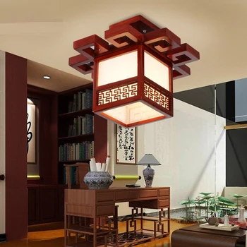 

Chinese style Wooden Chinese youth light wood ceiling lamps LED corridor lamp classical bedroom lamp Ceiling Lights ZA ZS46