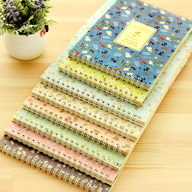 ANN Fresh Literary Style Spiral Notebook Coil Notebook Cute Notepad
