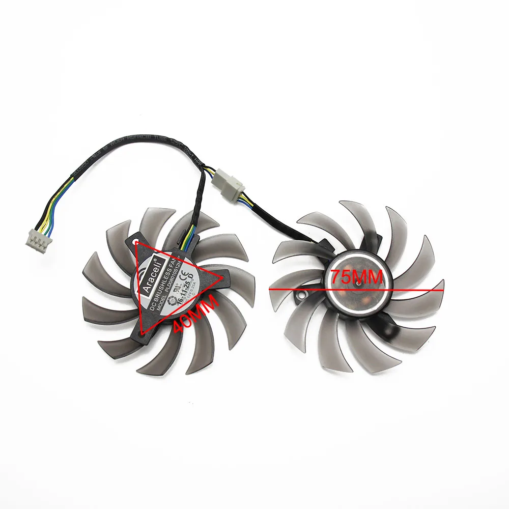 2 шт./лот кулер PLD08010S12H для ASUS MSI GTX 1050 TI Radeon Sapphire 6930 7850 550 750 770 Ti HD7870 охлаждение