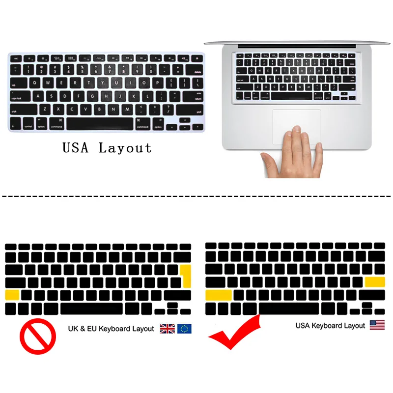 Матовый жесткий защитный чехол для ноутбука KK & LL + клавиатуры Apple MacBook Air Pro Retina 11 12