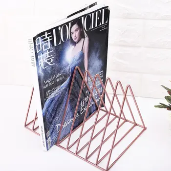 

Home Office Metal Iron Storage Rack Desktop Book Magazine Organizer Bookshelf Holder Modern Artistic Geometric Decoration
