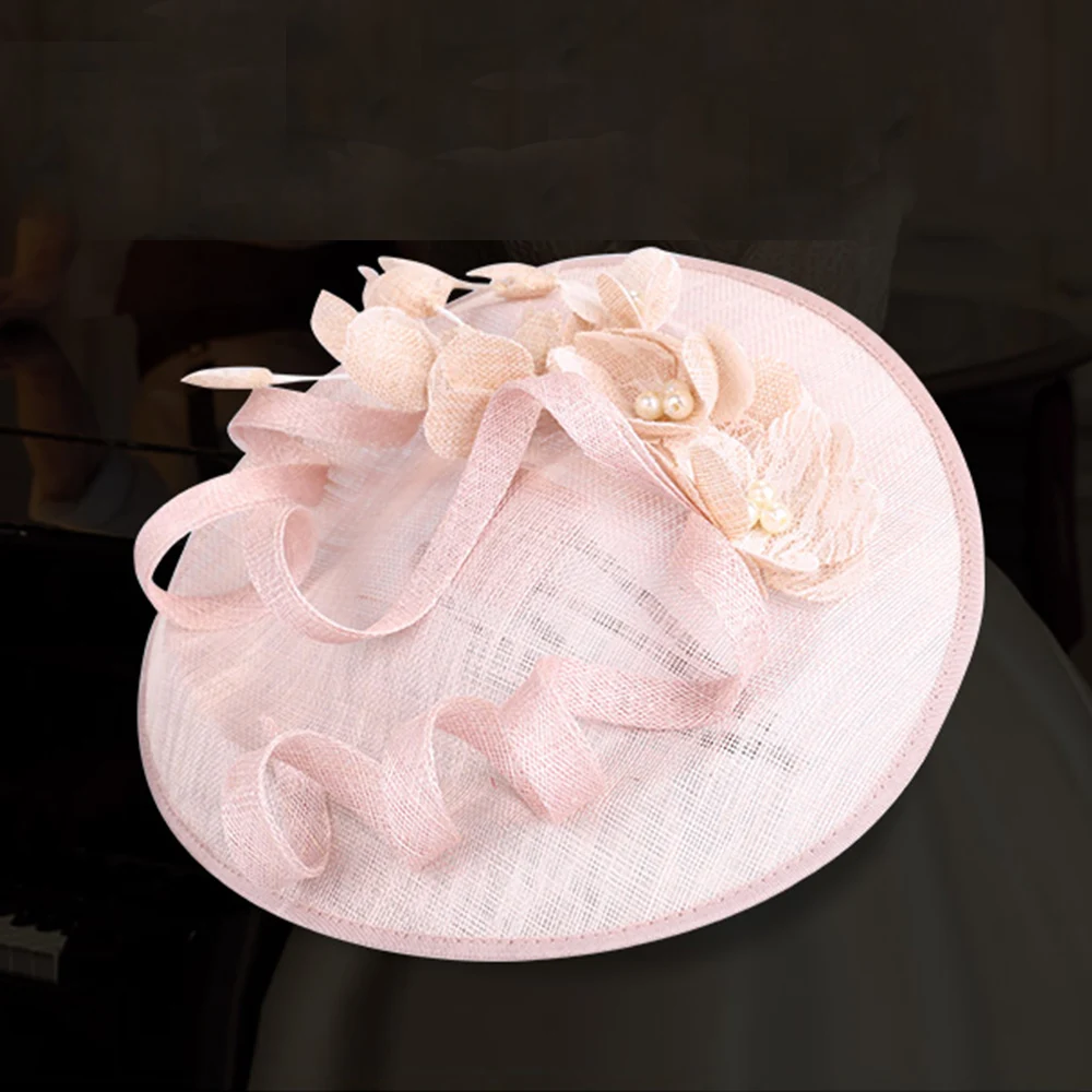 Fascinators Hats For Women Elegant Pink Ladies Derby Headband Fedoras Hats Formal Wedding Dress Pillbox Hat Floral Vintage Cap