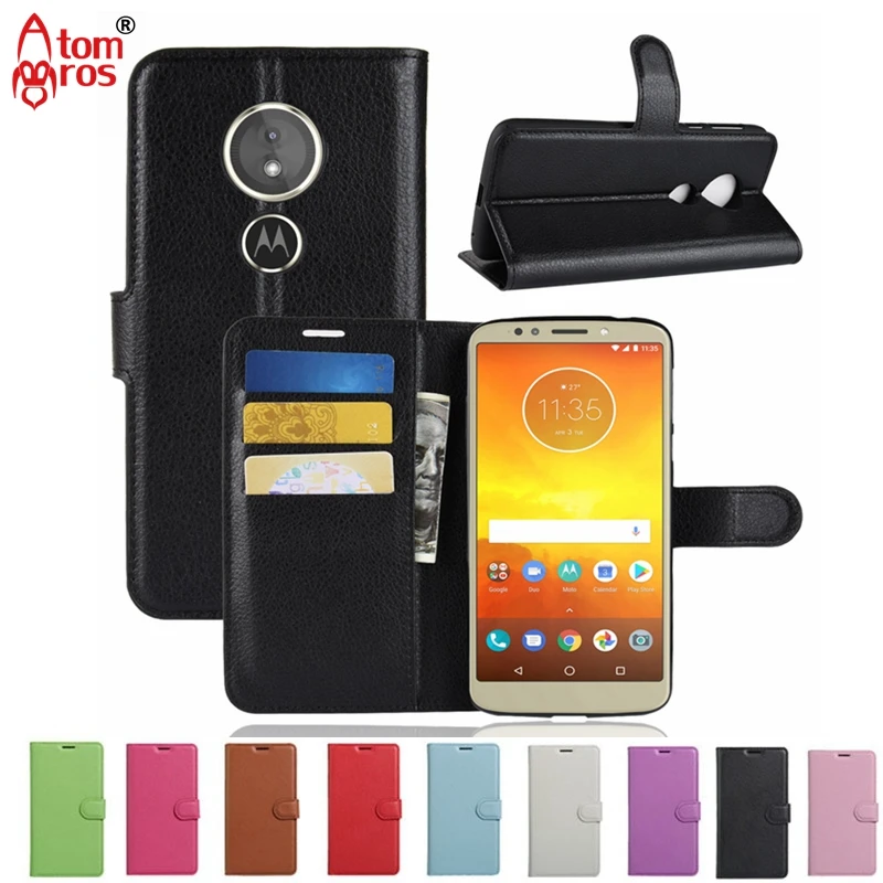 AtomBros Флип кожаный чехол для Motorola Moto E5/G6 Играть бумажник с карт Kickstand Shell