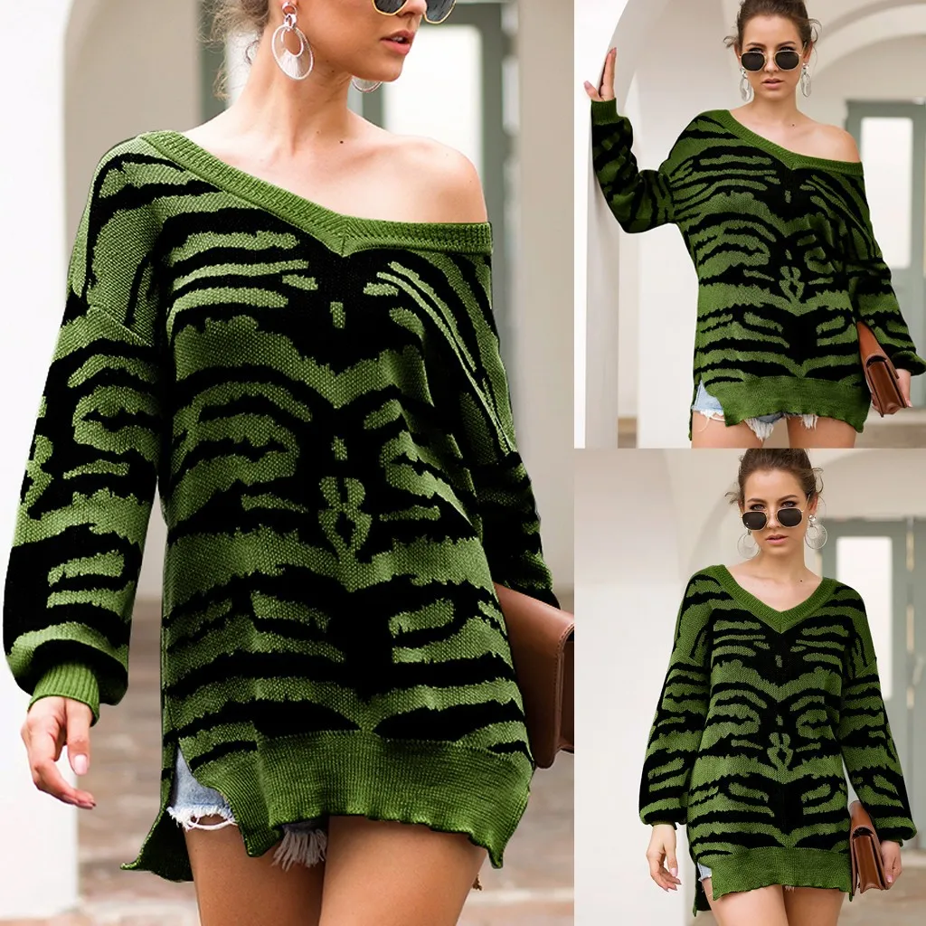

Womens Tops Blouses Plus Size Summer Blouse Femme 2019 Shirt Women Pullover Plus Size Knitted Animal Print Long Sleeve Blusas