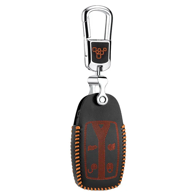 Кожаный чехол для ключей для Landrover Freelander 2 2009 2010 2011 2012 случае key2y - Название цвета: Серый