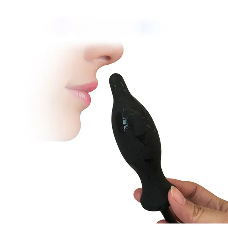 Tanie Silikonowa wtyczka do czyszczenia lewatywa czysta Anus Cleaner Expander Dilatador Anal nadmuchiwana wtyczka lewatywa ogromny korek analny nadmuchiwany