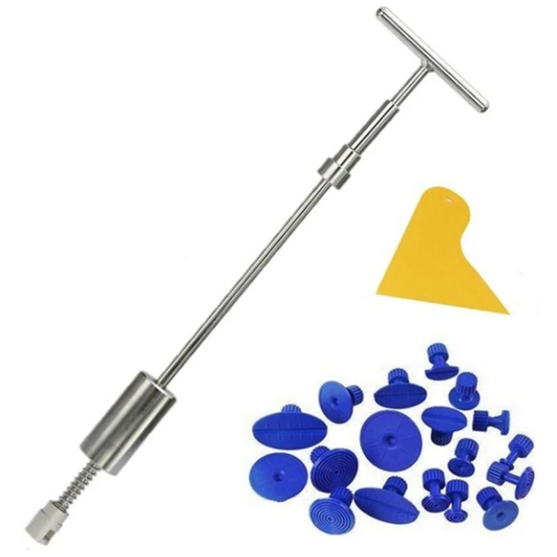 Инструменты для удаления с рукояткой Pro Slide Hammer Dent Puller Dent Hammer с 18 пульверизаторами для повреждения градом Tape-2 крана Dent Lifter