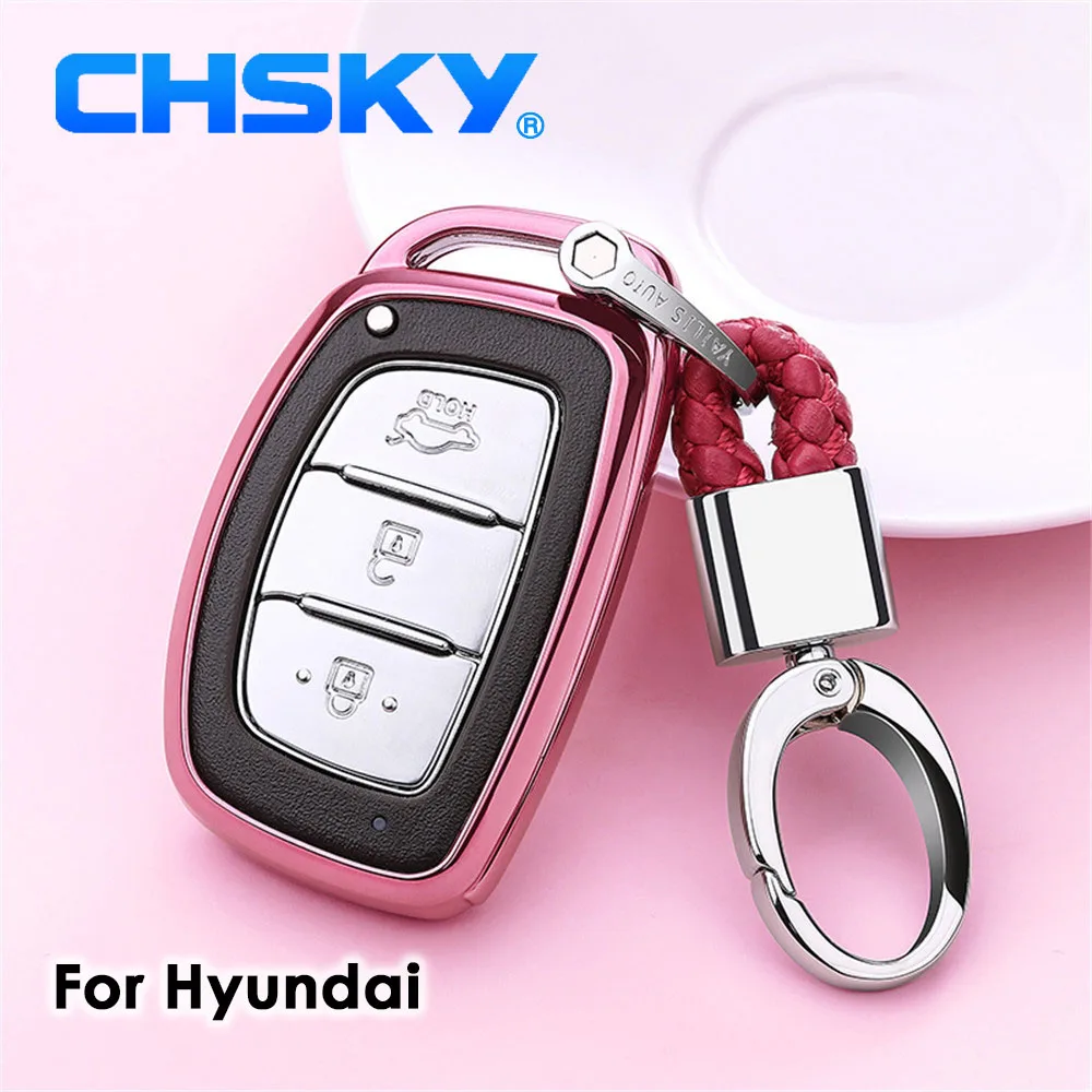 

CHSKY Car Styling Soft TPU Car Key Case Shell Auto Key Chain For Hyundai Creta Ix25 IX35 Elantra Avante Mistra Car Accessories
