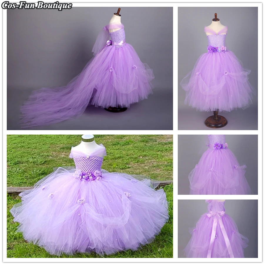 

PRINCESS TUTU Bridesmaid Weeeding Dress Elsa Anna Belle Rapunzel Sofia Dress Birthday Party Dress Girl Cosplay Costumes Fancy
