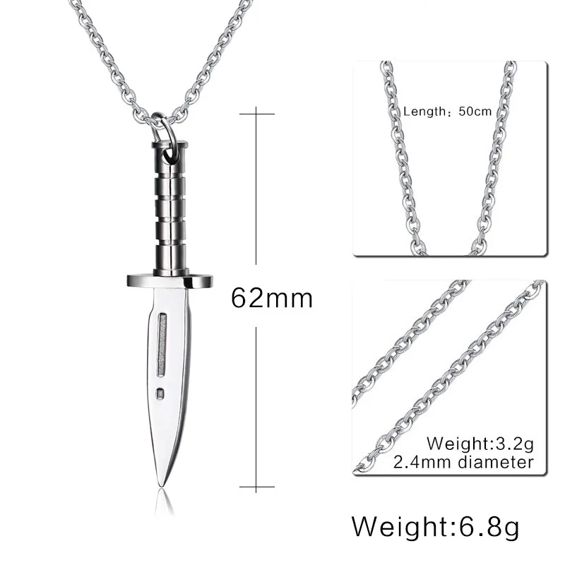 Модная Мужская Женская Мини Милая подвеска «нож» 316L из нержавеющей стали мужской подарок полировка крутая модная подвеска