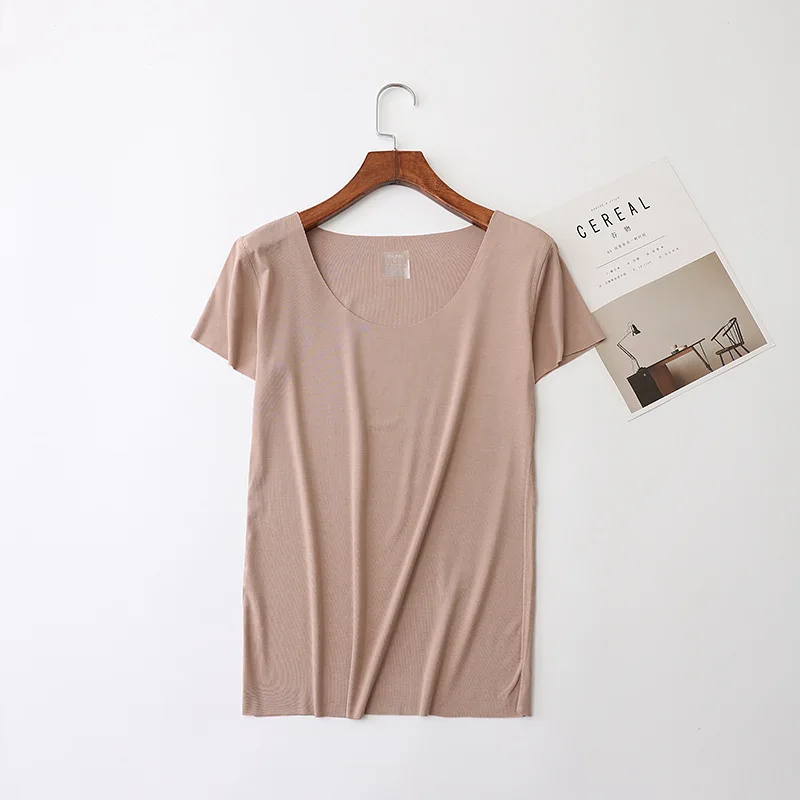 Летняя женская футболка, хлопок, короткий рукав, высокая эластичность, дышащий Топ, женская футболка, D96 - Цвет: D96 Oneck tuo se