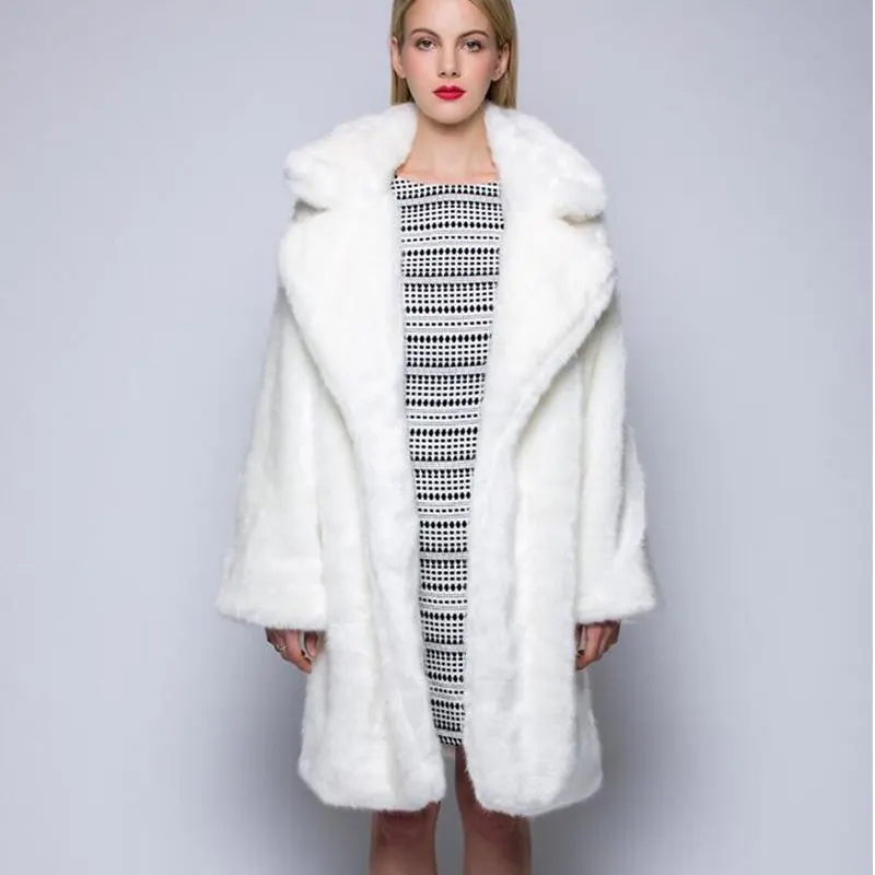 2016New autumn and winter female faux rabbit fur coat suit