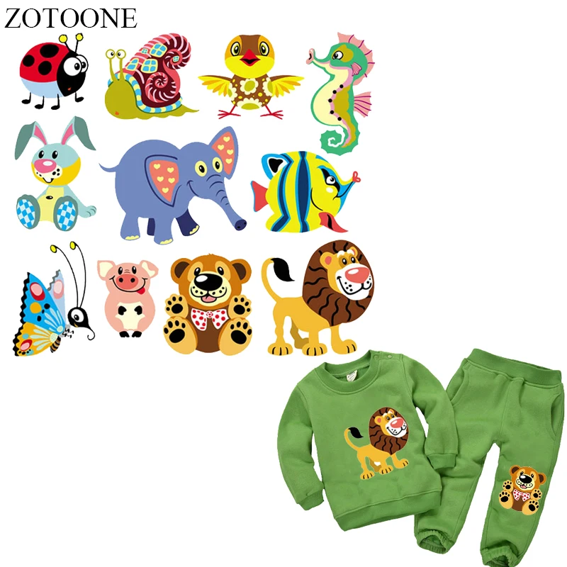 

ZOTOONE Cute Animal Patches Iron on Patches for Clothes Children's T-shirt Dresses Elephant Lion Patch DIY Accessory Decoration