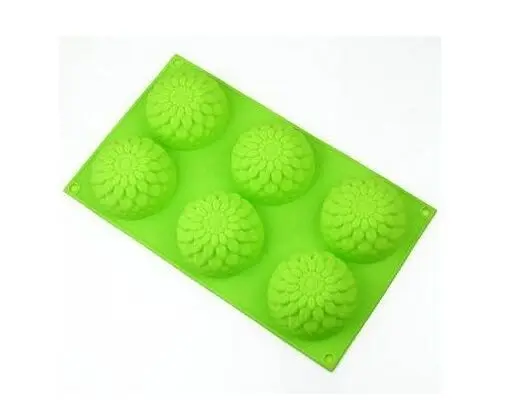 

6 Cavities Sunflower Muffin Cups Handmade Soap Molds Silicone Cake Baking Mold Cake Pans