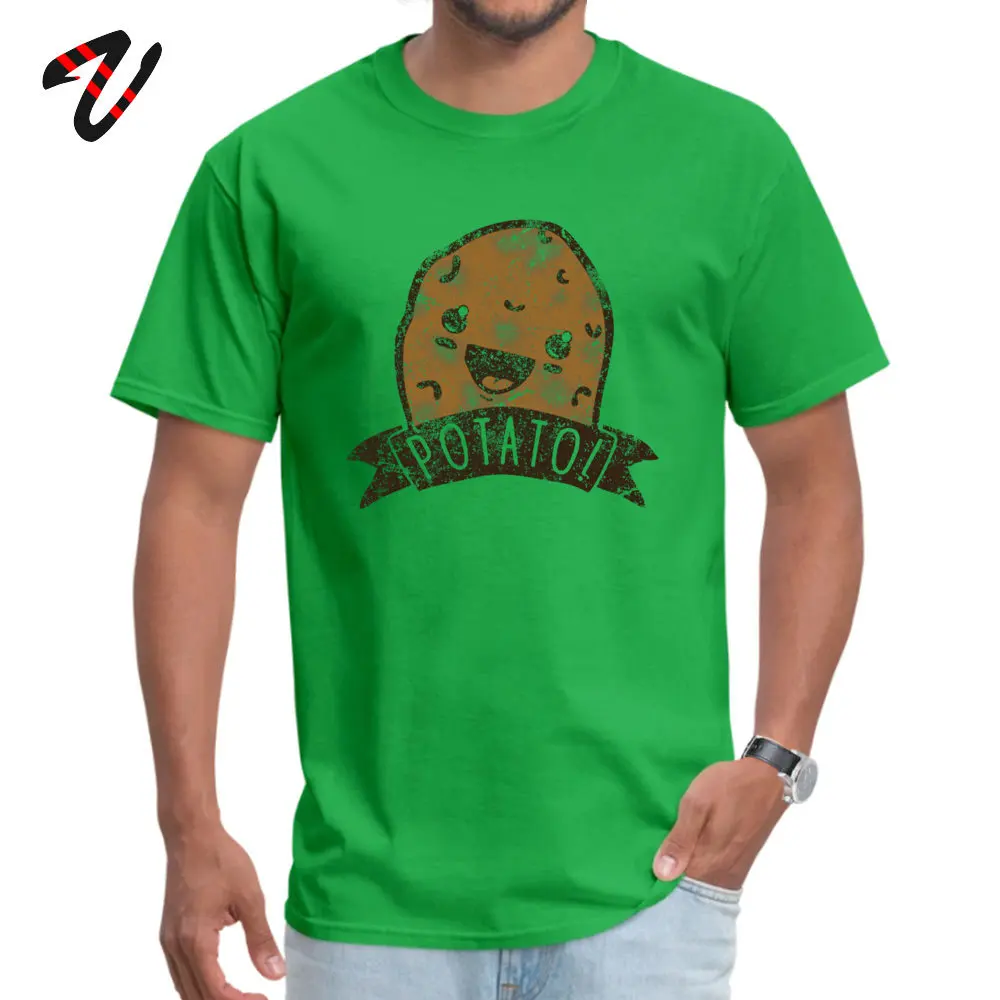 POTATO comfortable T-shirts for Men All Cotton Thanksgiving Day Tops Shirt Print Tee-Shirts Short Sleeve 2019 Discount O-Neck POTATO 557 green