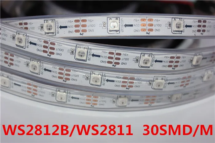 

5m/lot ws2811 150 ICs 5050 digital RGB Strip,150LED IP67 tube waterproof dream magic color 5V Led Strip,30LED/m + free shipping