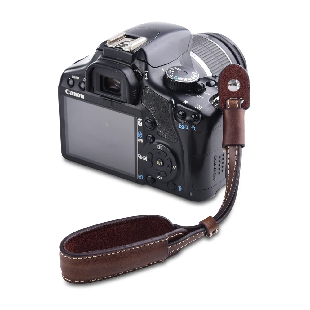 Кожа Камера ремешок на запястье с двойным Гибкая подставка для цифровой однообъективной зеркальной камеры Canon EOS Rebel SL2 SL1 T7i T7 T6i T6s T6 T5i T5 T4i T3i T3 T2i T1i XTi