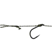 10 x Карп Рыбалка волос установки-широкий Gape крючок с зазубриной-тефлон(PTFE) покрытием-зеленый мягкий HookLink в 25LB рыболовные линии