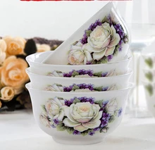 Ceramic bowl rice bowl japanese style tableware dessert salad bone china bowl cartoon lovers bowl 4.5