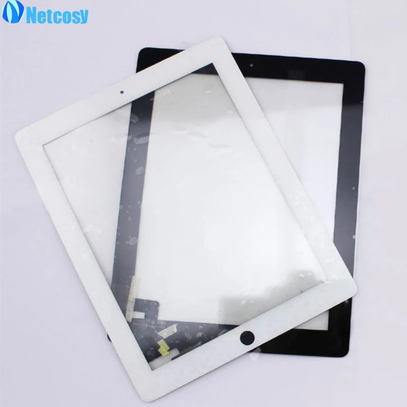 Pаспродажа Netcosy Сенсорный экран планшета с фронтальным сенсорным Панель Стекло цифровой преобразователь для iPad 2 3 4 сенсорный Экран запасная часть TP + Р...