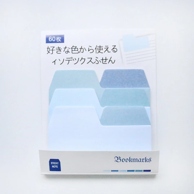 60 листов/Лот Красочные градиентные японские Липкие заметки блокнот наклейка для офисного планировщика бумага школьные офисные принадлежности - Цвет: Синий