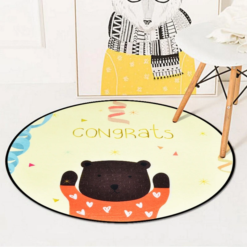 Милые обезьянки из мультфильма детская игра круглый ковер Rugs Ползания Одеяло коврики для Гостиная украшения детские подарки Tapete