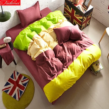 

Plaid Stripe Mix Colors Duvet Cover Child Kids 3/4 pcs Bedding Set Double Queen King Size Bedlinen 1.5m 1.8m 2.0m Bed Sheet Sets
