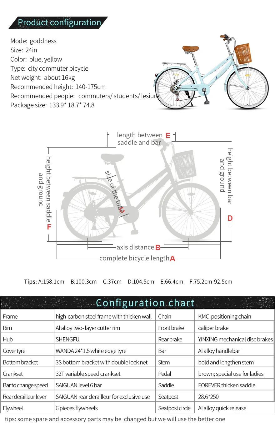 FOREVER Shuttle, Дамский велосипед, высокоуглеродистая стальная рама для студентов, коммутирующих, принцесса, городской велосипед, коммутирующий велосипед для женщин, 24 дюйма