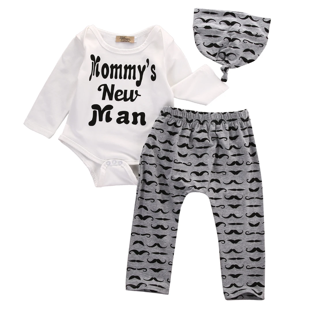 Lovely Newborn Baby Boys Outfits Short Sleeve T-shirt Tops+Pants Clothes Set