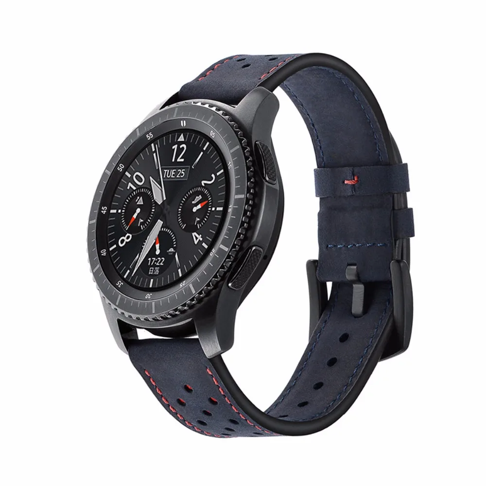 22 мм ремешок для часов Ретро ремешок из натуральной кожи для samsung galaxy watch 46 мм Шестерня S3 Frontier металлическая пряжка amazfit bip huewei часы