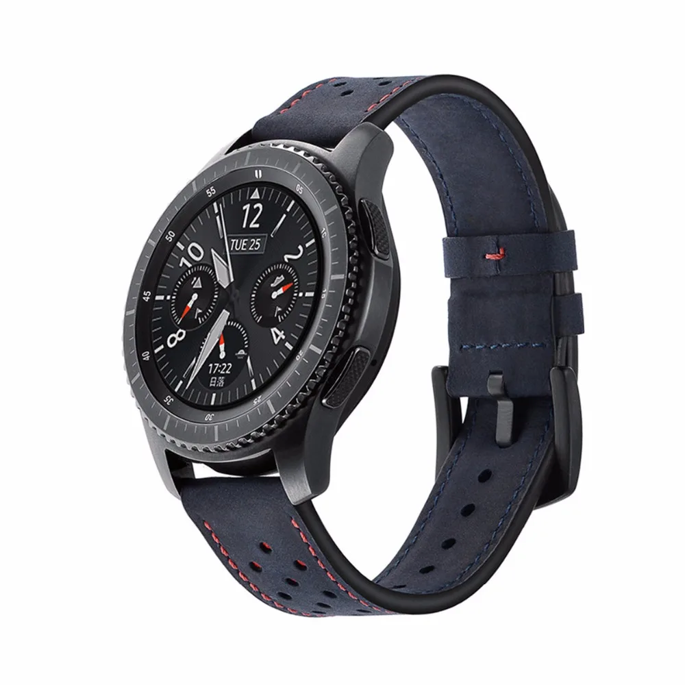 22 мм ремешок для часов ретро из натуральной кожи Samsung galaxy часы 46 Gear S3 Frontier
